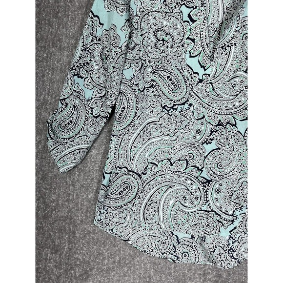 The Limited Paisley Tunic Top Womens Size Small Roll Tab Sleeves Pullover Hi Low - Picture 8 of 14